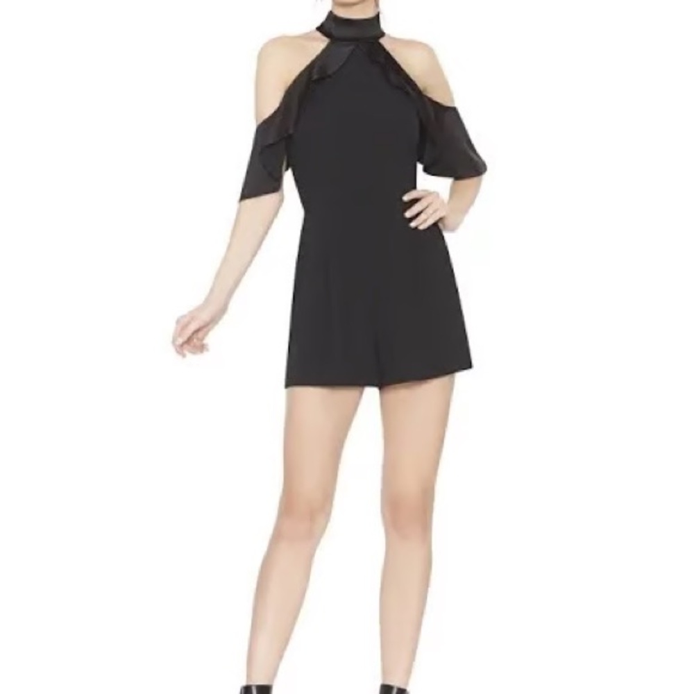 Alice + Olivia Black Cold Shoulder Romper